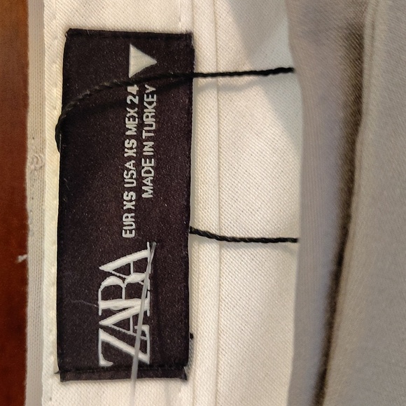 Zara Asymmetrical Pleated Front Wide Leg Pants XS - Picture 2 of 4